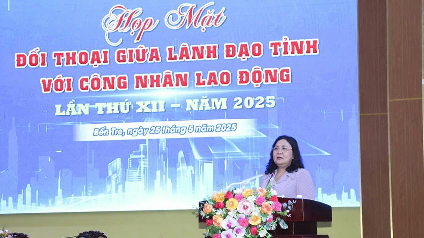 Tổ chức Họp mặt đối thoại giữa lãnh đạo tỉnh với công nhân lao động tỉnh Bến Tre lần thứ 12 năm 2025